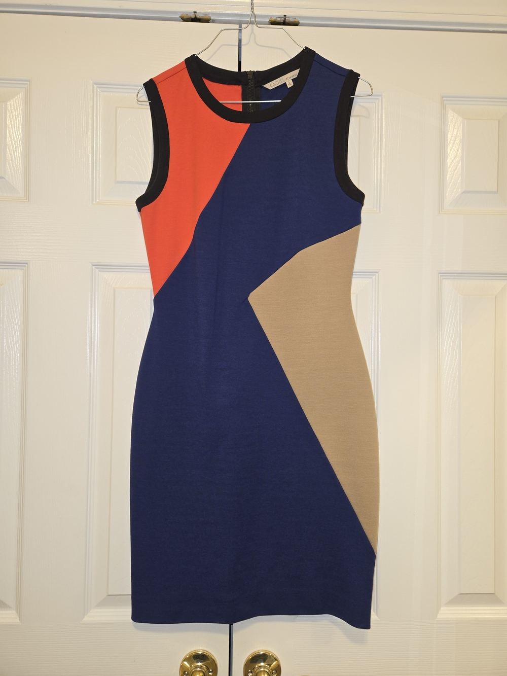 Rachel Colorblock Mini Dress in Navy, Red & Beige